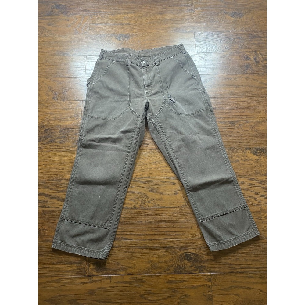 Duluth Trading Co Fire Hose Work Pants Mens 38x30 Brown Double Knee Distressed